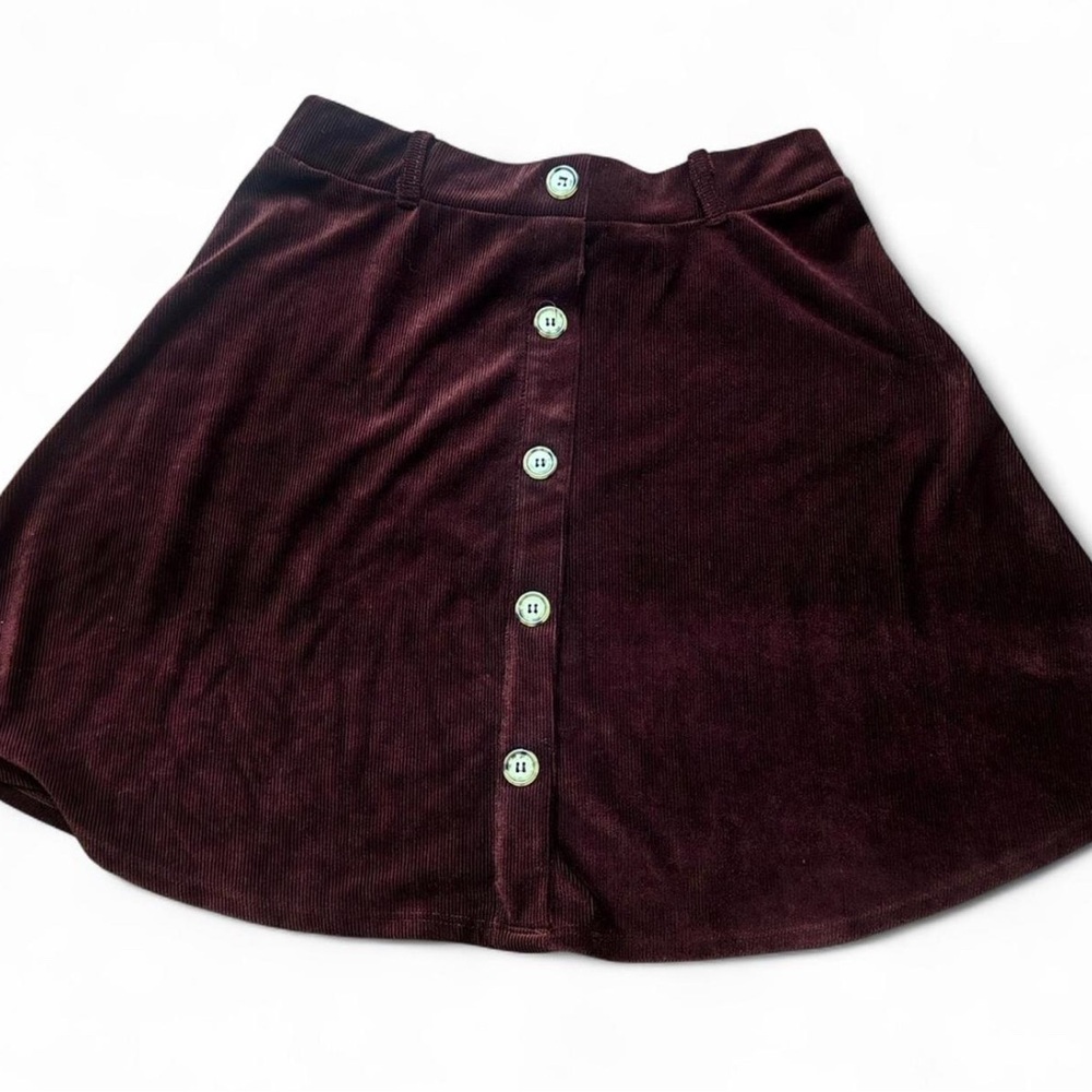 Altar'd State Deep Burgundy A-Line Skirt